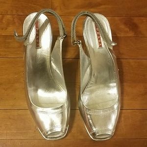 Prada Silver wedge